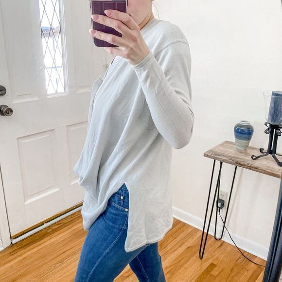 Helmut Lang Asymmetric Wool Cardigan Sweater Grey S - Picture 6 of 12